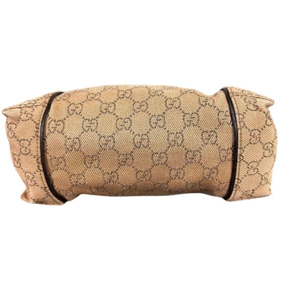 Gucci Vintage Medium GG Web Brown Denim and Leather Shoulder Bag (GGXX150) - Picture 5 of 15